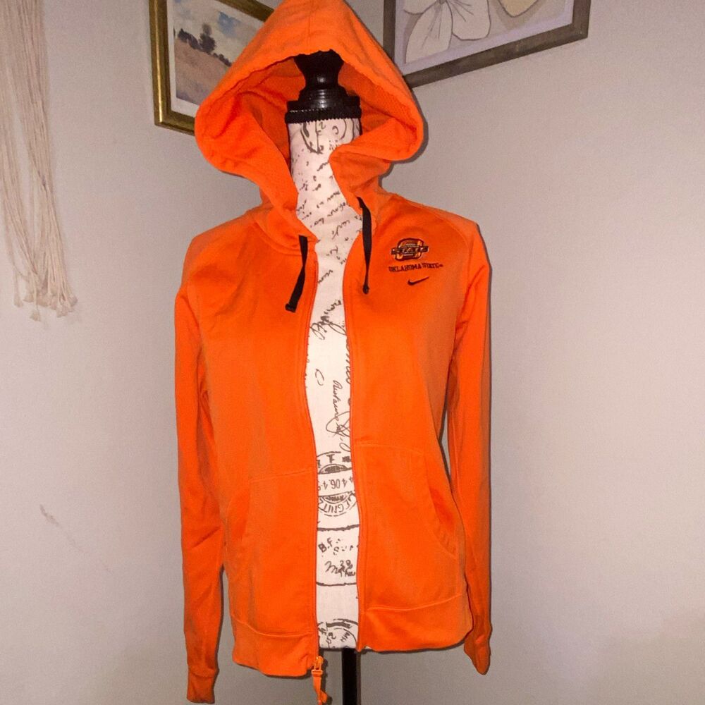 Nike Oklahoma State Cowboys Orange/Black Full Zip Hoodie Sweatshirt M NCAA